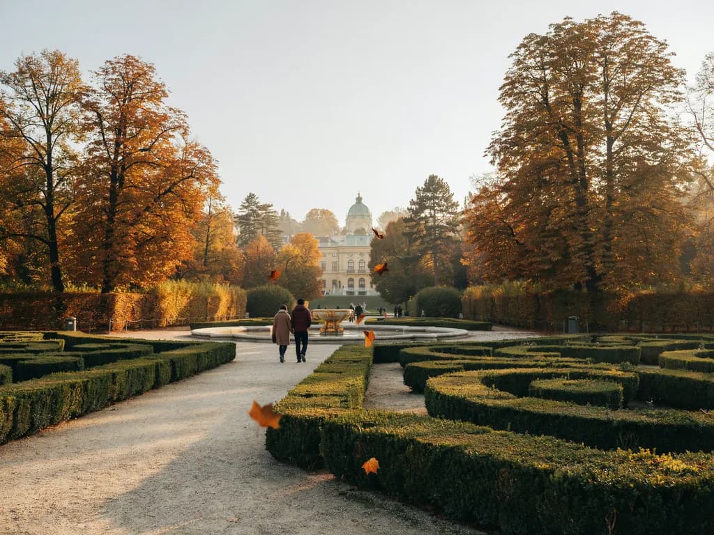Wiedeń - Schönbrunn i ogrody jesienią